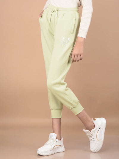 Green Crop Joggers-Girls Joggers-Crimsoune Club
