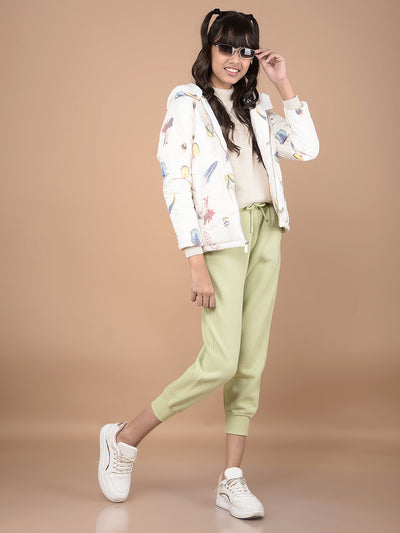 Green Crop Joggers-Girls Joggers-Crimsoune Club