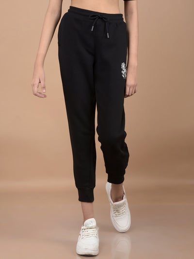 Black Crop Joggers-Girls Joggers-Crimsoune Club