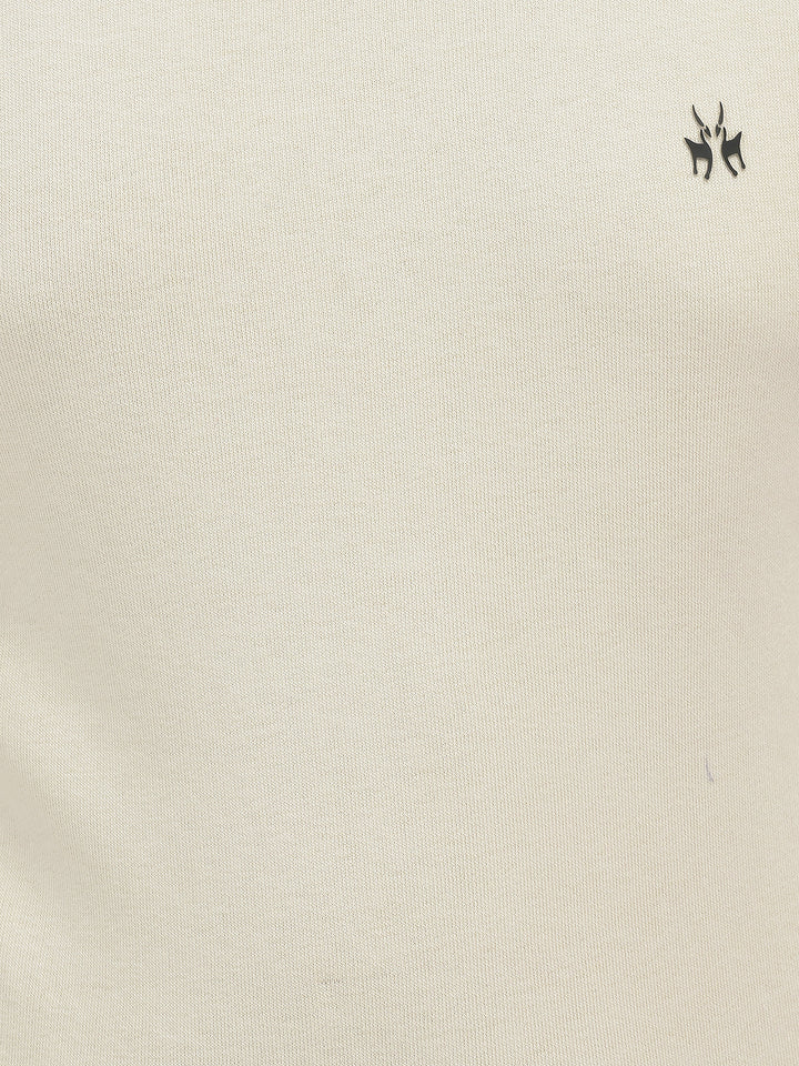 Beige Solid SweatShirts-Girls SweatShirtss-Crimsoune Club