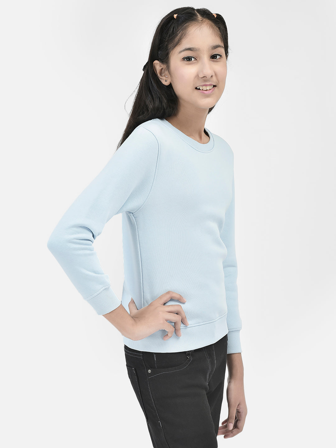 Blue Sweatshirt-Girls Sweatshirts-Crimsoune Club