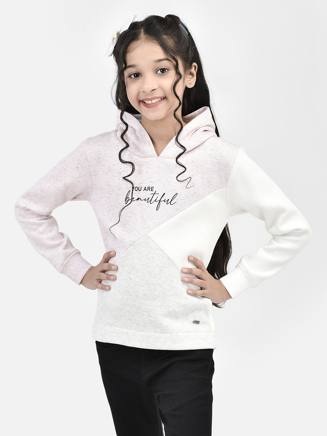 Pink Printed Hooded SweatShirts-Girls SweatShirtss-Crimsoune Club