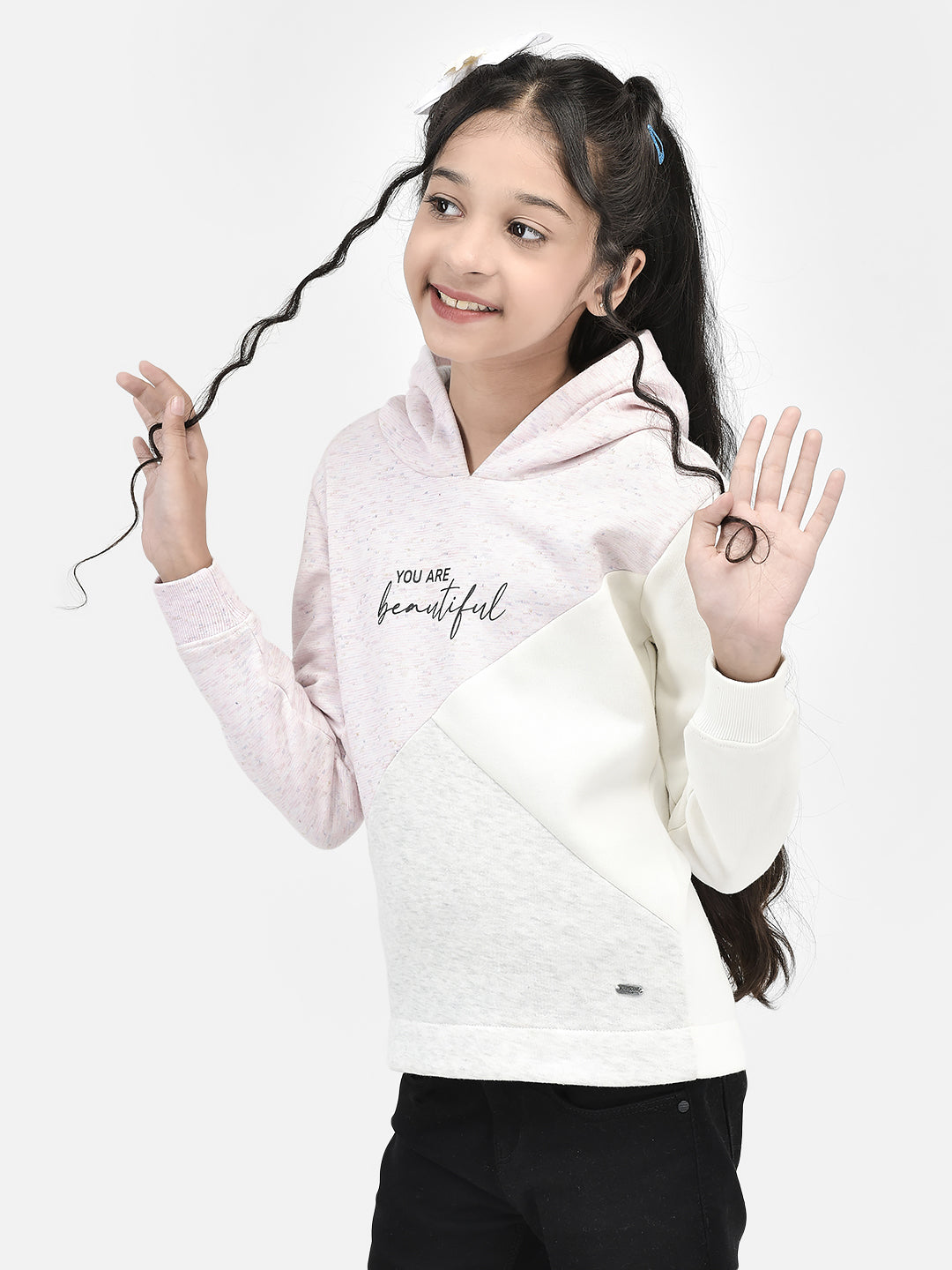 Pink Printed Hooded SweatShirts-Girls SweatShirtss-Crimsoune Club