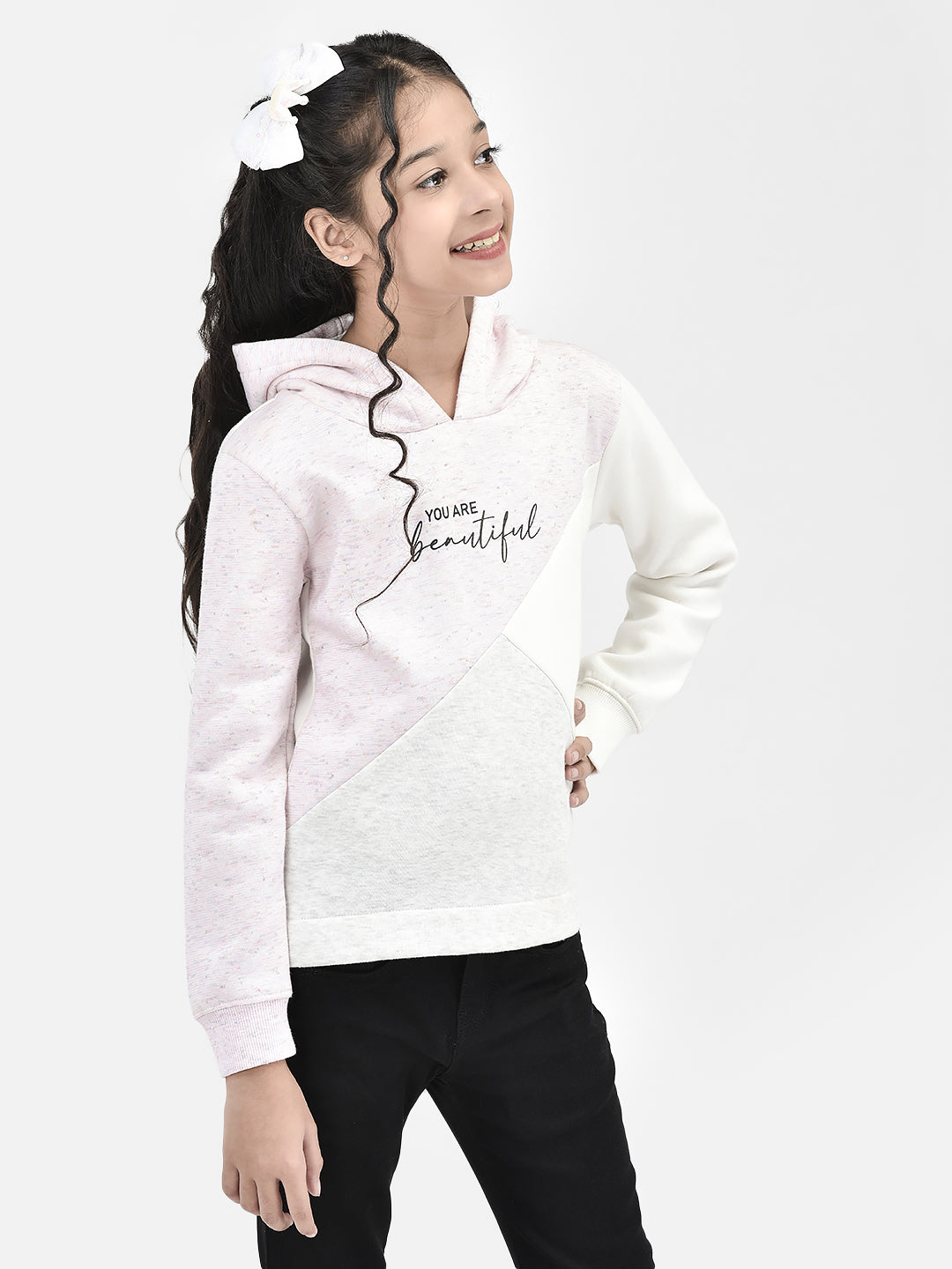 Pink Printed Hooded SweatShirts-Girls SweatShirtss-Crimsoune Club