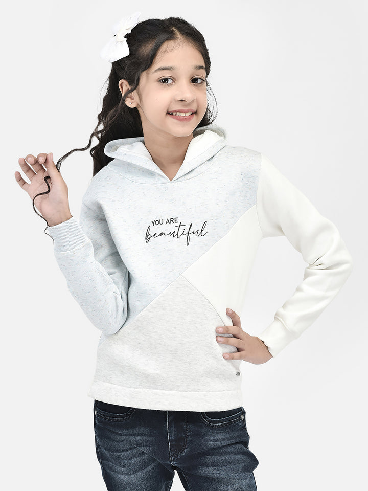 Light Blue Printed Hooded SweatShirts-Girls SweatShirtss-Crimsoune Club