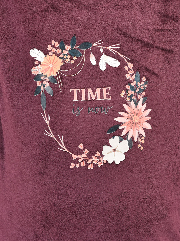 Maroon Printed Hooded SweatShirts-Girls SweatShirtss-Crimsoune Club