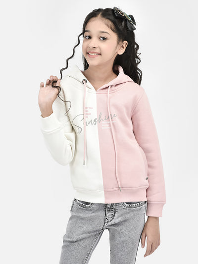 Pink Colorblocked Hooded SweatShirts-Girls SweatShirtss-Crimsoune Club