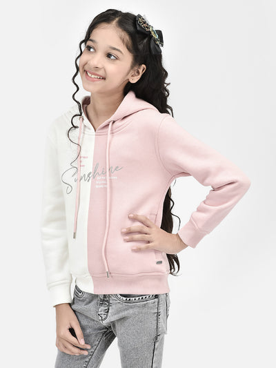 Pink Colorblocked Hooded SweatShirts-Girls SweatShirtss-Crimsoune Club