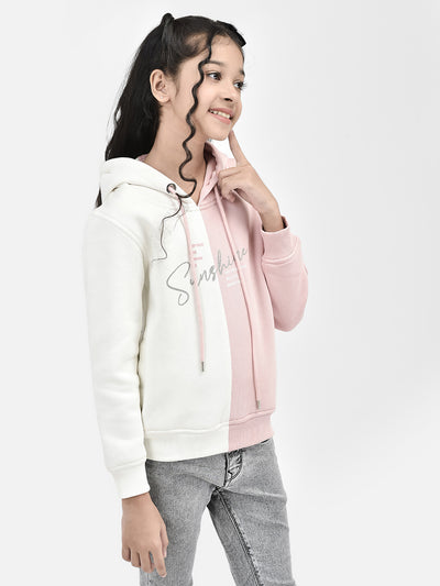 Pink Colorblocked Hooded SweatShirts-Girls SweatShirtss-Crimsoune Club