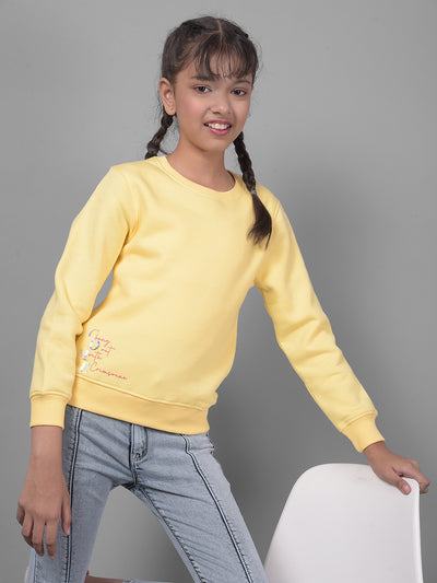 Yellow Sweatshirt-Girls Sweatshirts-Crimsoune Club