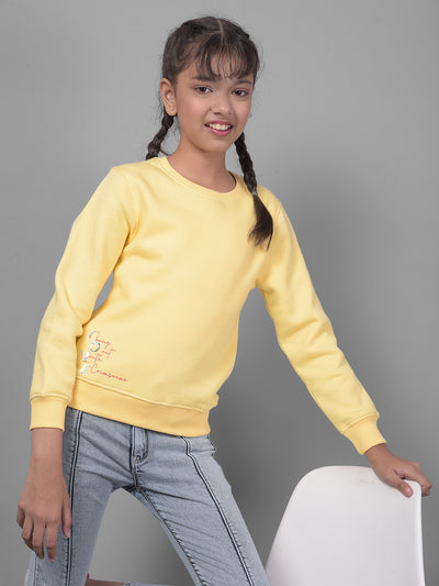 Yellow Sweatshirt-Girls Sweatshirts-Crimsoune Club