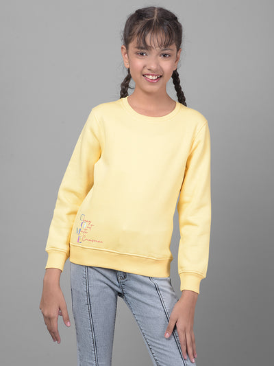 Yellow Sweatshirt-Girls Sweatshirts-Crimsoune Club