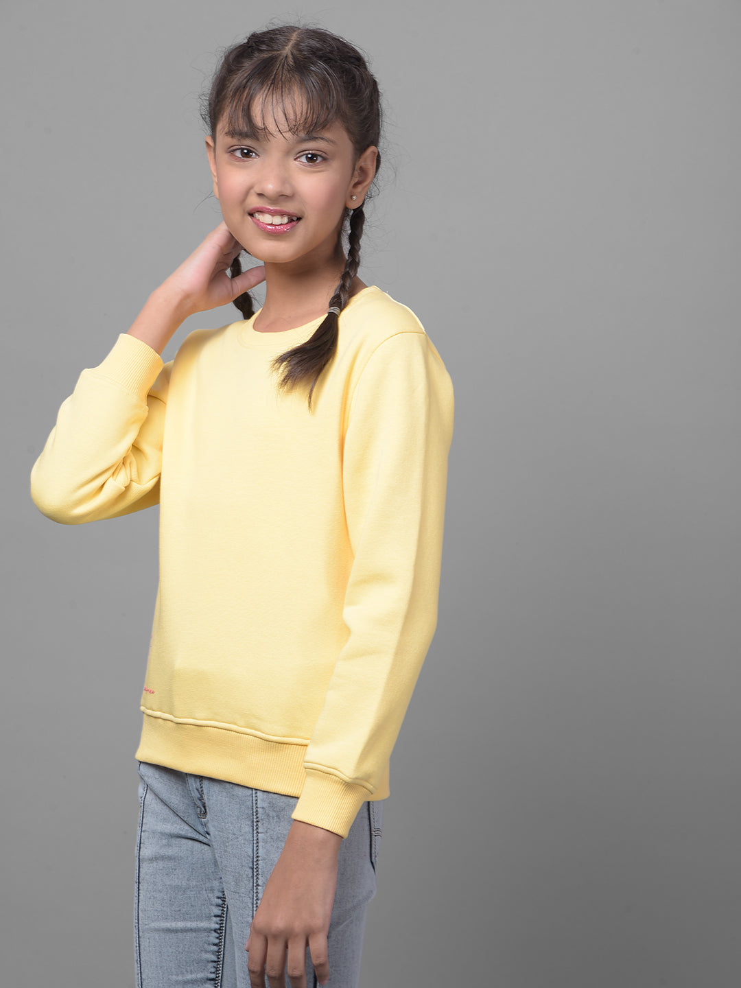 Yellow Sweatshirt-Girls Sweatshirts-Crimsoune Club