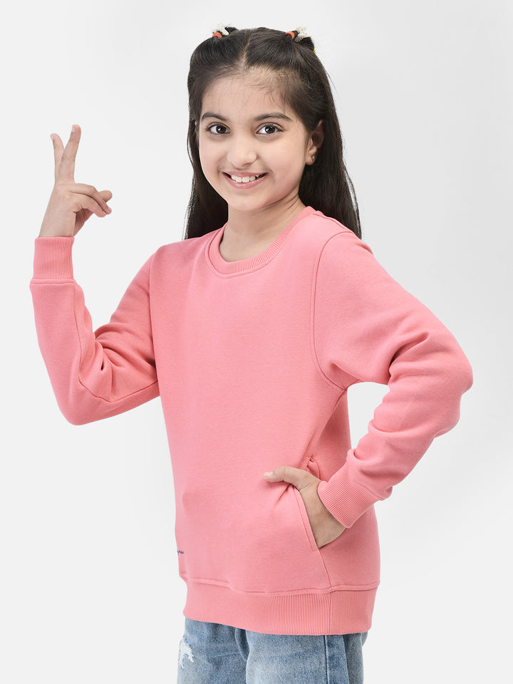 Pink Sweatshirt-Girls Sweatshirts-Crimsoune Club