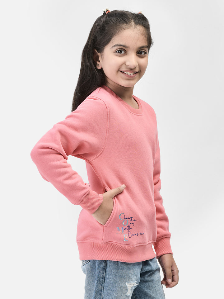 Pink Sweatshirt-Girls Sweatshirts-Crimsoune Club