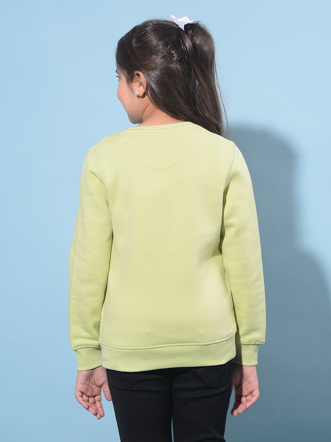Green Sweatshirt-Girls Sweatshirts-Crimsoune Club