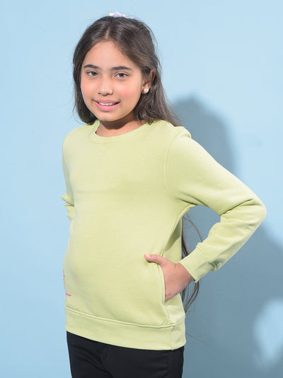 Green Sweatshirt-Girls Sweatshirts-Crimsoune Club