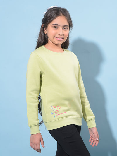 Green Sweatshirt-Girls Sweatshirts-Crimsoune Club