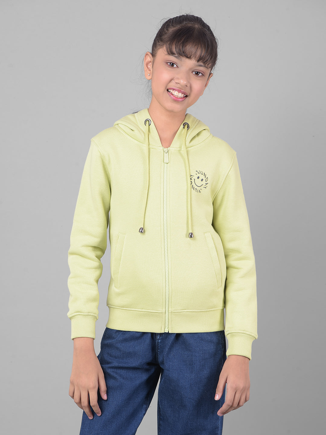 Olive Hooded Sweatshirt-Girls Sweatshirts-Crimsoune Club