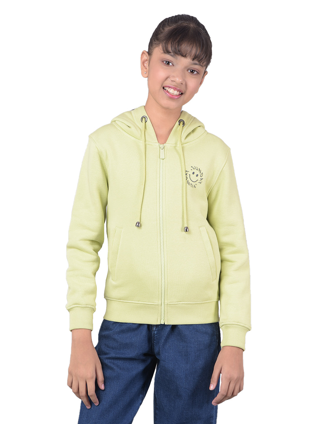 Olive Hooded Sweatshirt-Girls Sweatshirts-Crimsoune Club