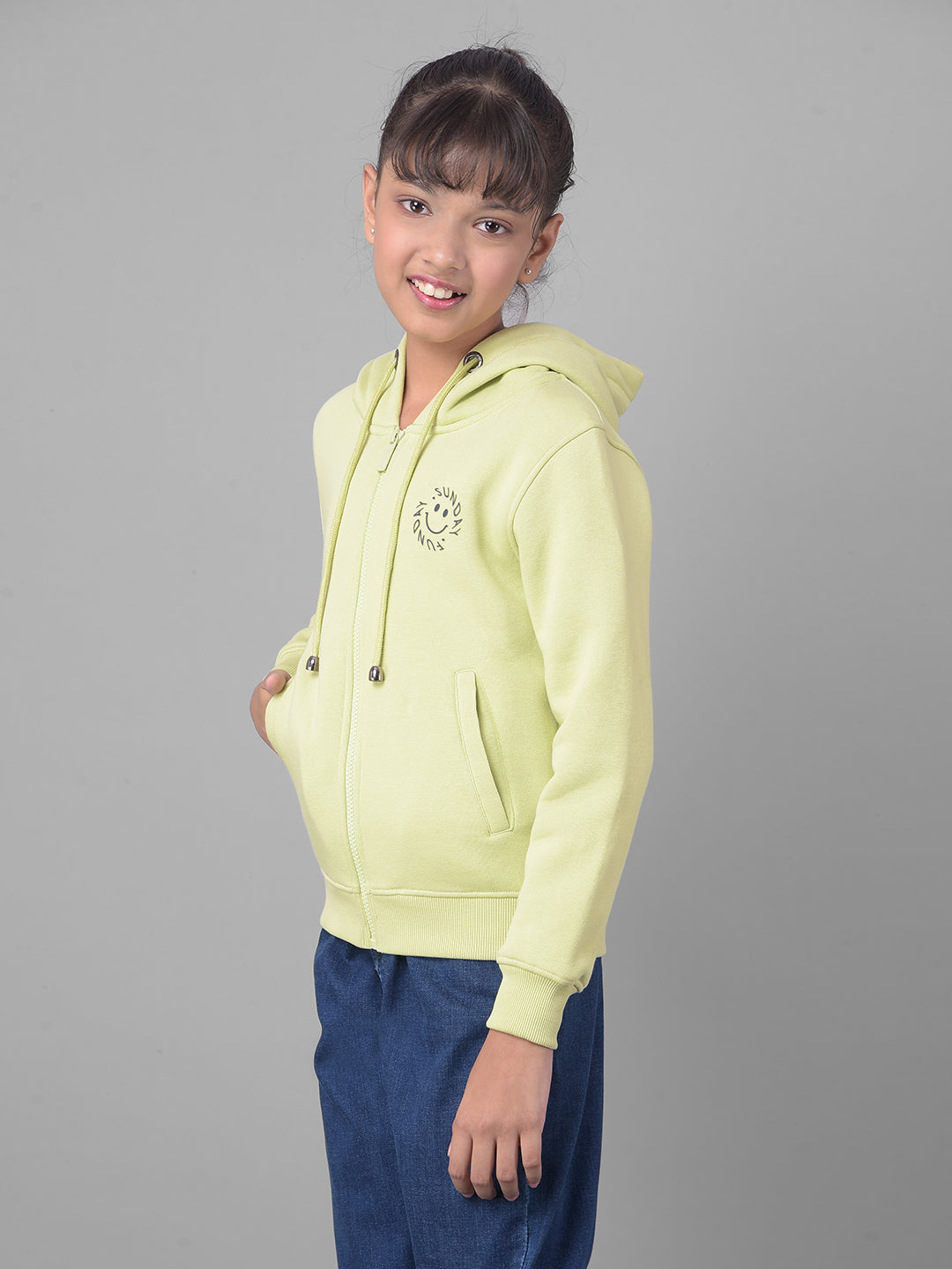 Olive Hooded Sweatshirt-Girls Sweatshirts-Crimsoune Club