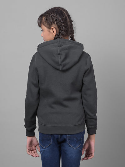 Navy Blue Hooded Sweatshirt-Girls Sweatshirts-Crimsoune Club