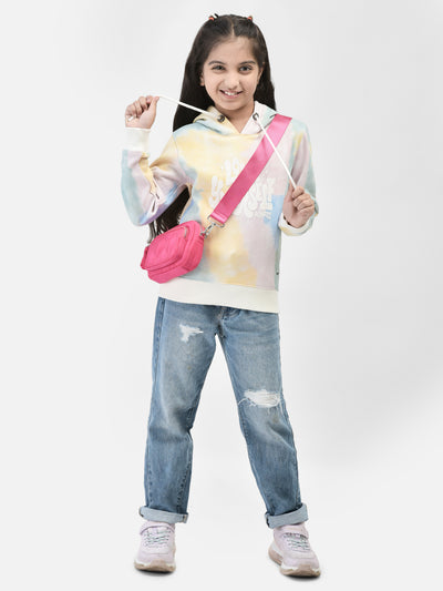 Multi Printed Sweatshirt With Hood-Girls Sweatshirts-Crimsoune Club