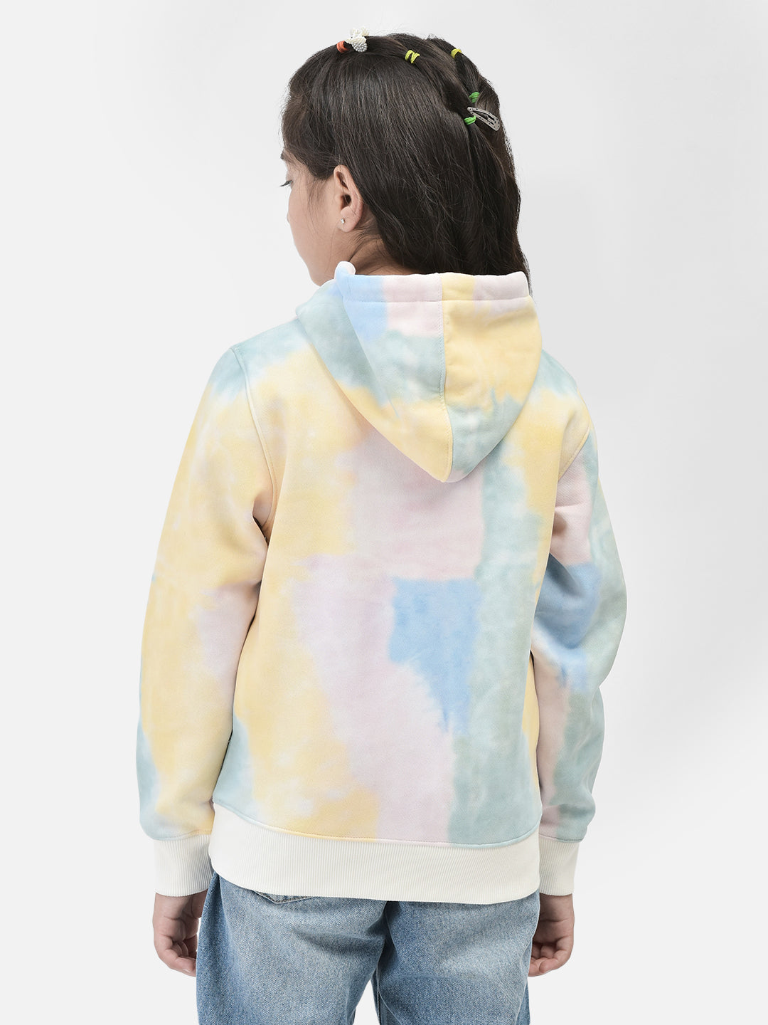 Multi Printed Sweatshirt With Hood-Girls Sweatshirts-Crimsoune Club