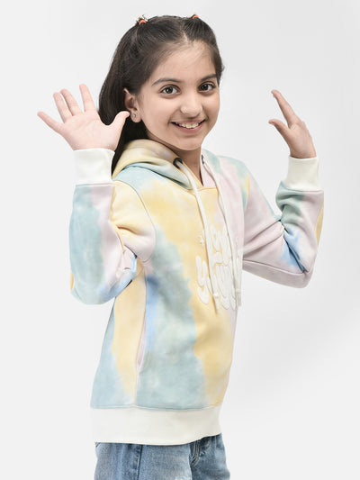 Multi Printed Sweatshirt With Hood-Girls Sweatshirts-Crimsoune Club