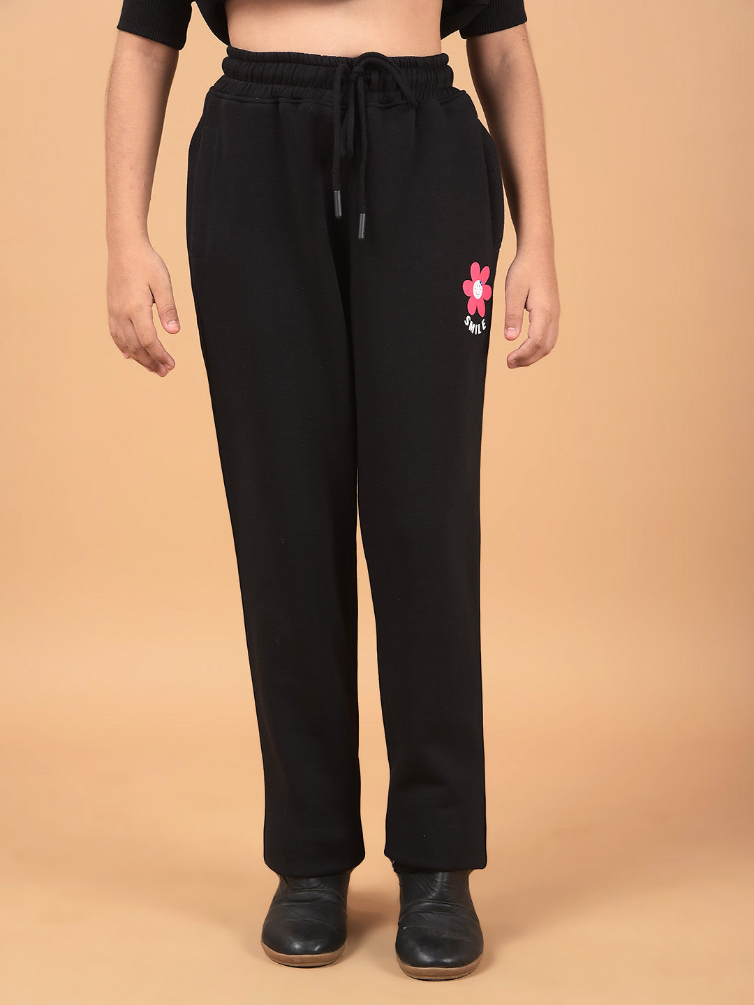 Black Track Pants-Girls Trackpants-Crimsoune Club