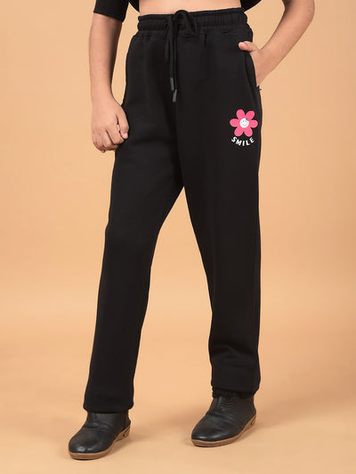 Black Track Pants-Girls Trackpants-Crimsoune Club