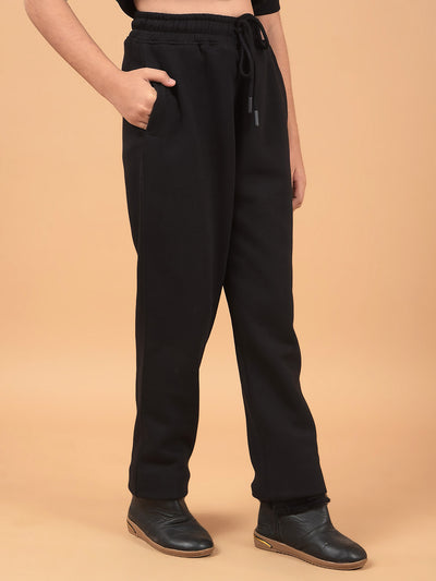 Black Track Pants-Girls Trackpants-Crimsoune Club