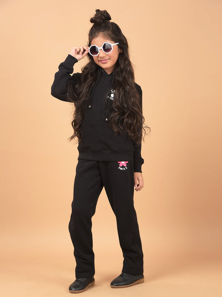 Black Track Pants-Girls Trackpants-Crimsoune Club