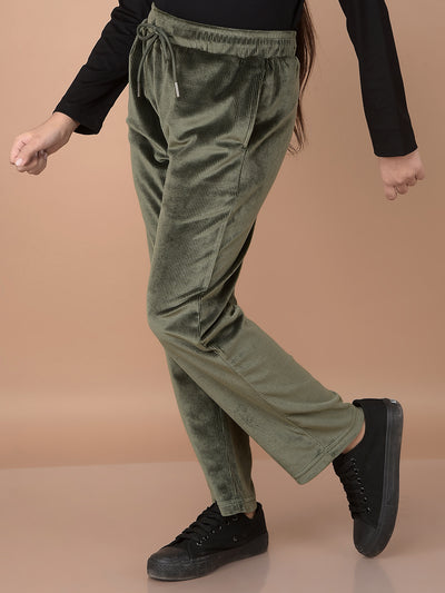 Olive Trackpants-Girls Trackpants-Crimsoune Club