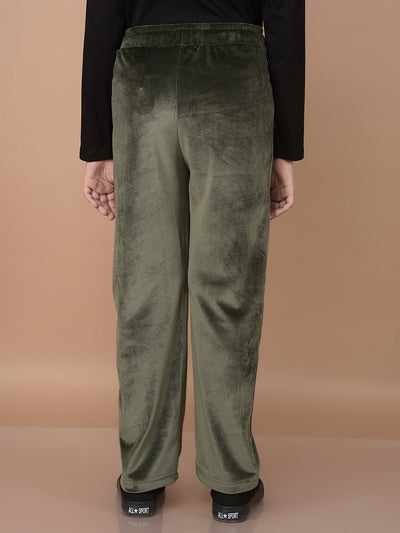 Olive Trackpants-Girls Trackpants-Crimsoune Club