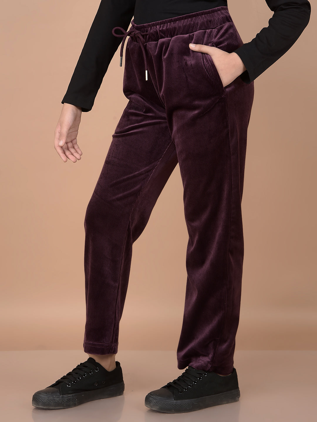 Purple Trackpants-Girls Trackpants-Crimsoune Club
