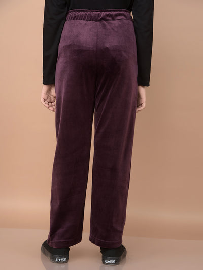 Purple Trackpants-Girls Trackpants-Crimsoune Club
