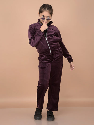 Purple Trackpants-Girls Trackpants-Crimsoune Club