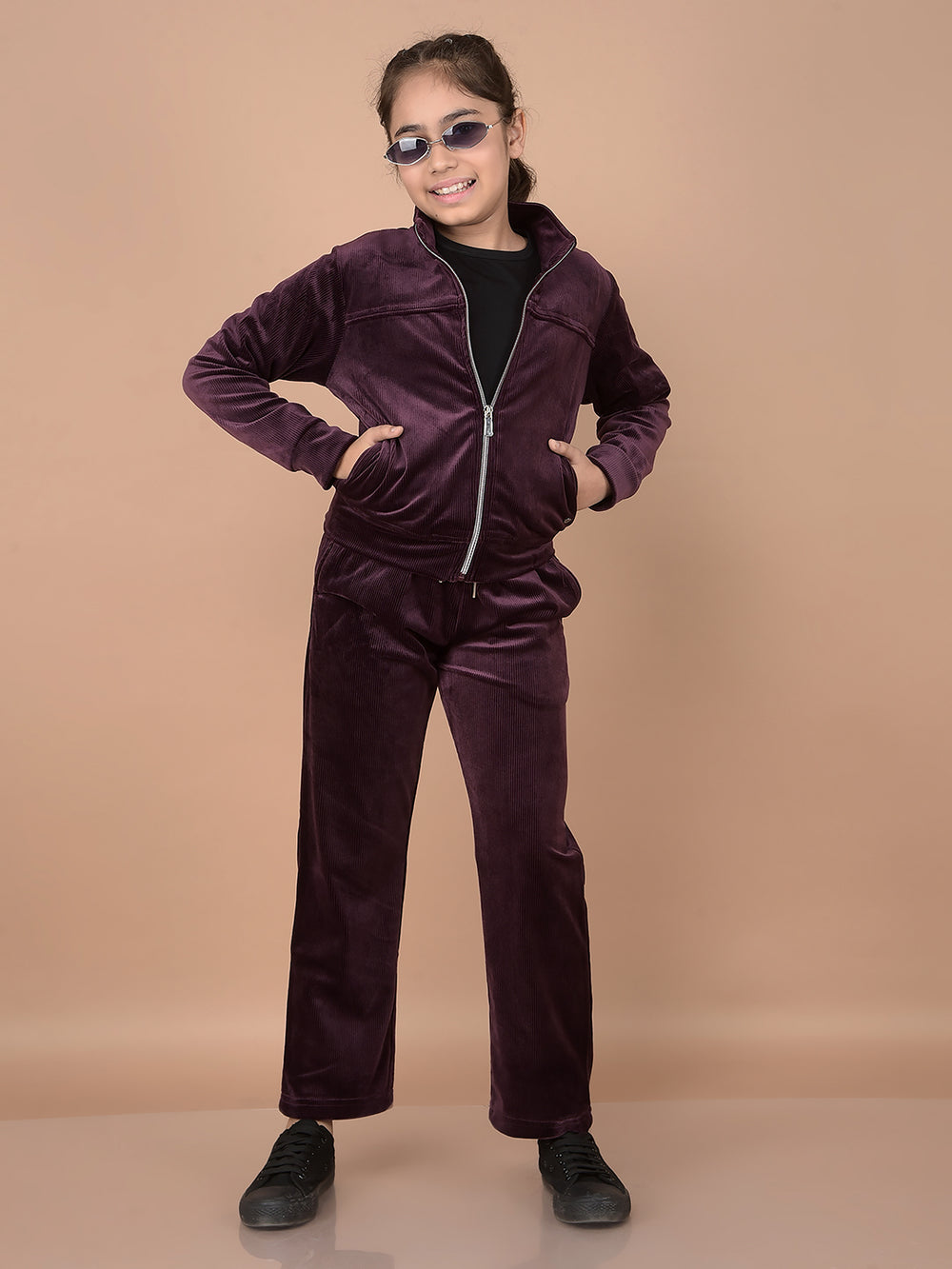 Purple Trackpants-Girls Trackpants-Crimsoune Club