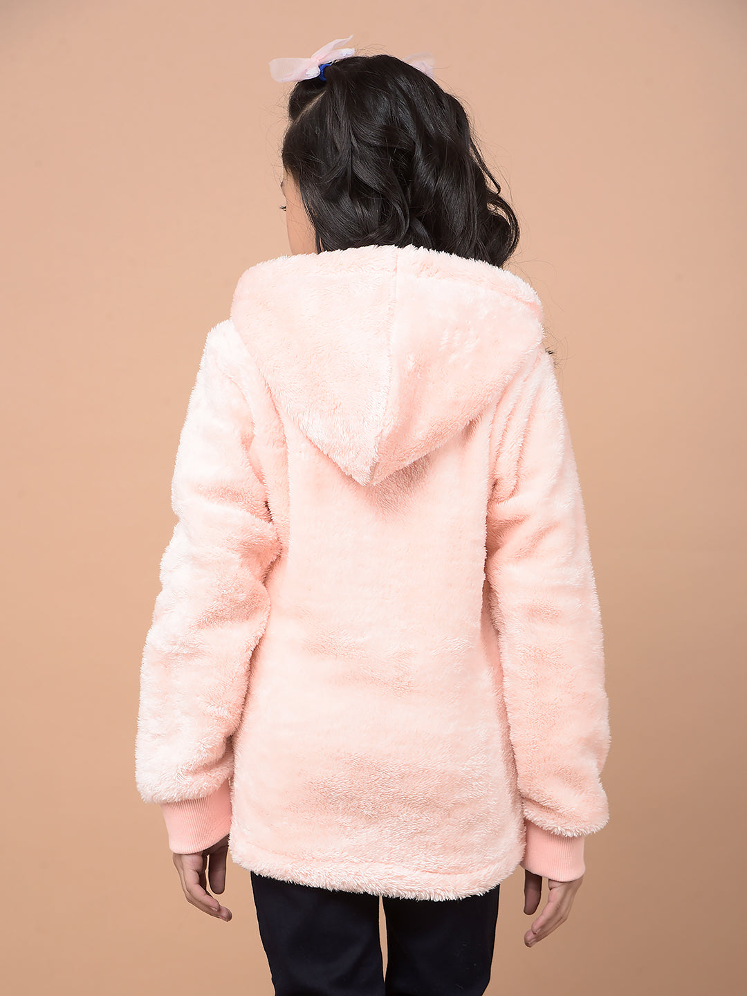 Pink Hooded Neck Sweatshirt-Girls Sweatshirts-Crimsoune Club