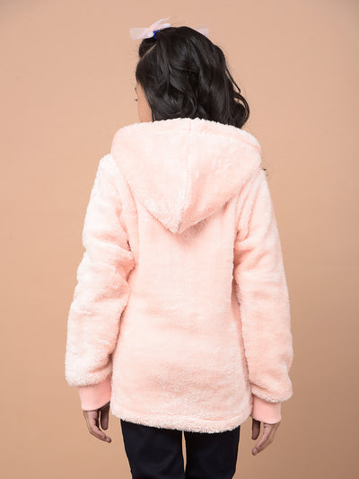 Pink Hooded Neck Sweatshirt-Girls Sweatshirts-Crimsoune Club
