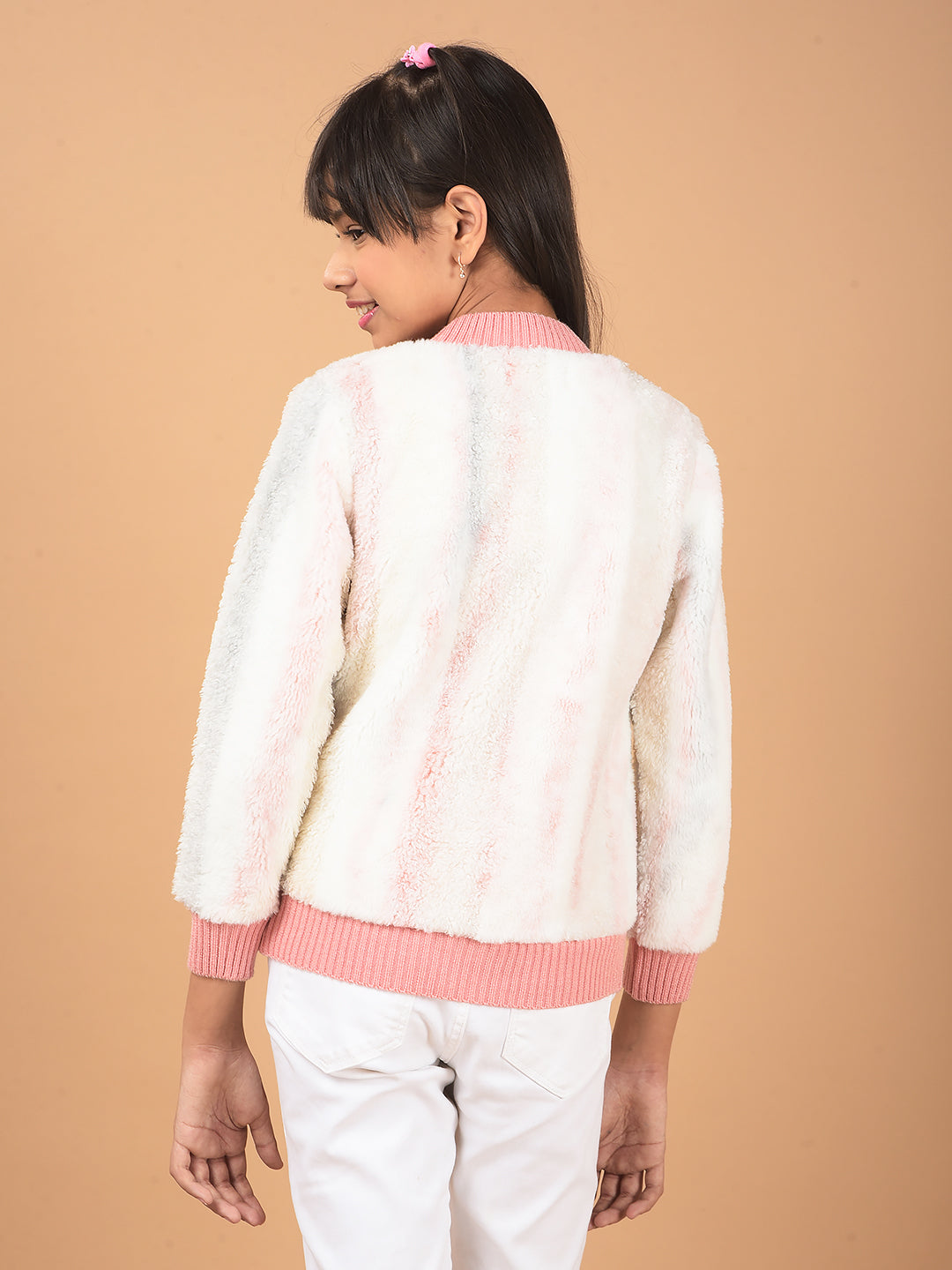 Pink Graphic Print Sweatshirt-Girls Sweatshirts-Crimsoune Club