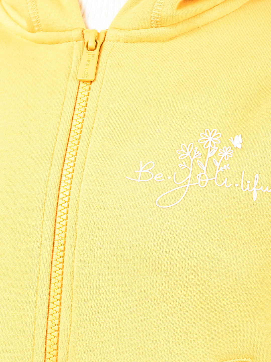 Mustard Hooded Neck Sweatshirt-Girls Sweatshirts-Crimsoune Club