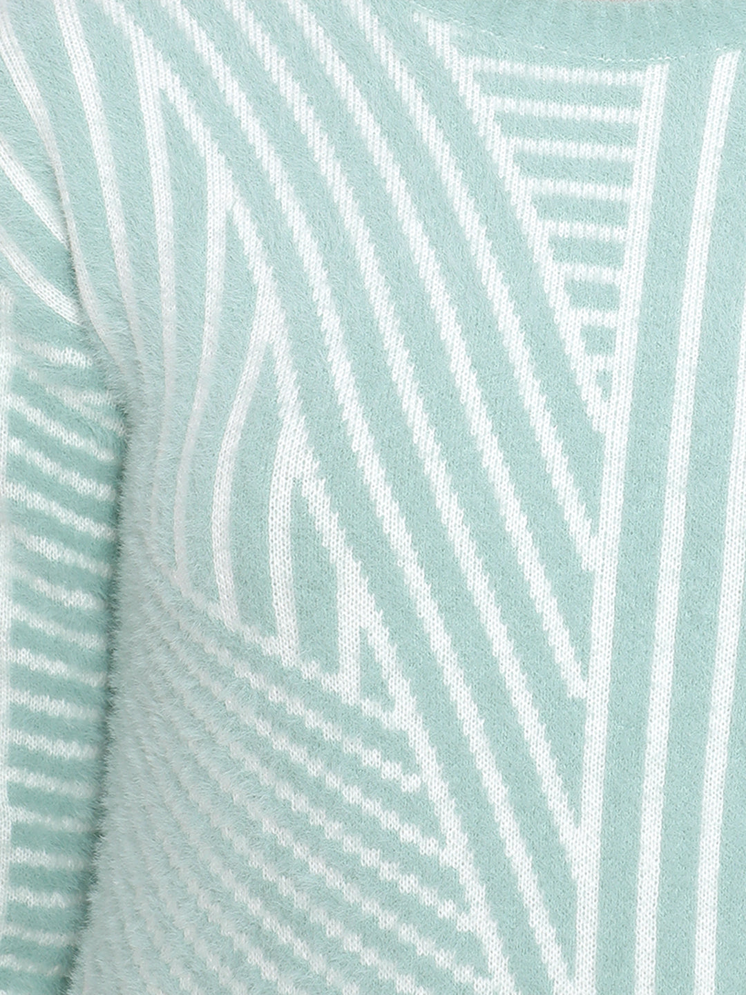 Green Printed Sweater-Women Sweaters-Crimsoune Club