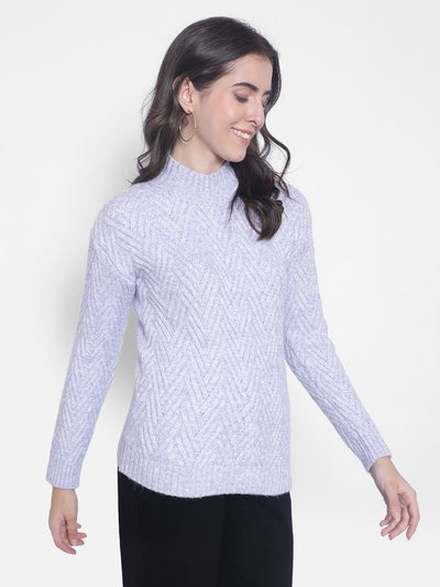 Purple High-Neck Sweaters-Women Sweaters-Crimsoune Club