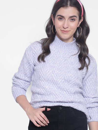 Purple High-Neck Sweaters-Women Sweaters-Crimsoune Club