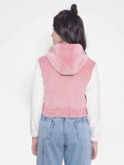 Pink hooded Sweatshirt-Women Sweatshirts-Crimsoune Club