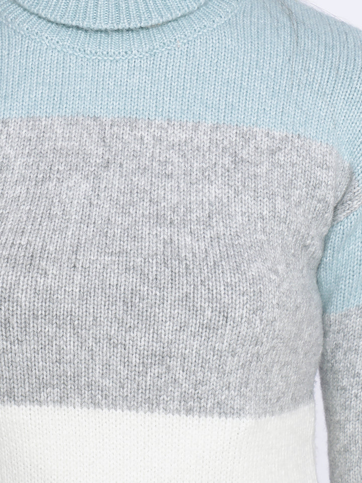 Mint Colourblocked Sweater-Women Sweaters-Crimsoune Club