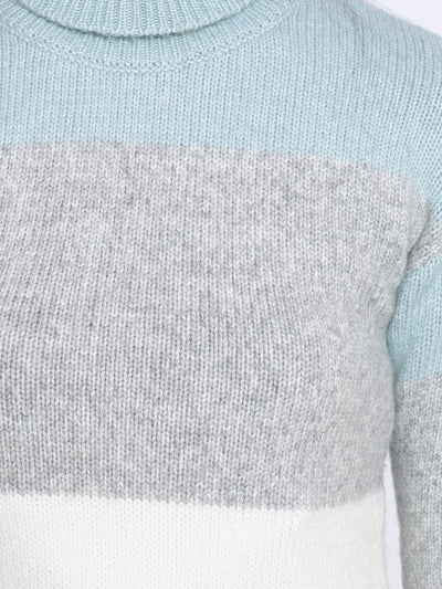 Mint Colourblocked Sweater-Women Sweaters-Crimsoune Club