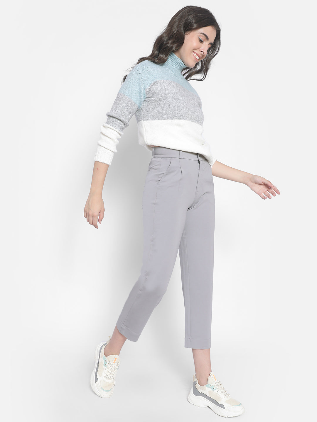 Mint Colourblocked Sweater-Women Sweaters-Crimsoune Club